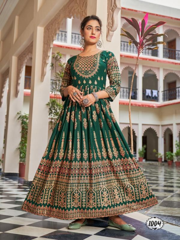 Banwery Flora Festive Wear Long rayon Anarkali Kurti Collection